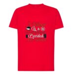 Κόκκινο βαμβακερό T-shirt plus size με στάμπα