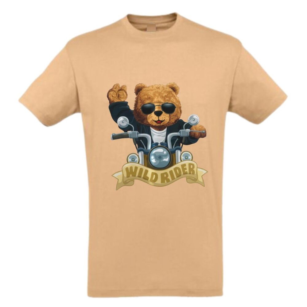 Ανδρικό βαμβακερό καφέ Τ-shirt plus size με αρκουδάκι