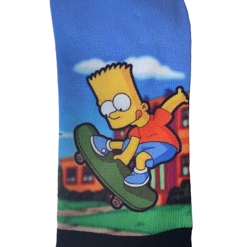 Κάλτσες με print Simpson on skateboard πράσινο